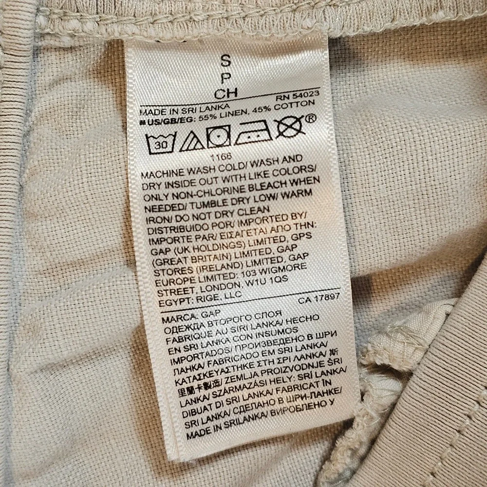 Gap Mens Linen Cotton Blend Joggers Beige Tan Drawstring Pants Small 1064 - Picture 7 of 7